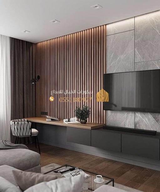 تصميم بديل خشب مضيء بالرياض بأحدث صيحات ديكور الجدران